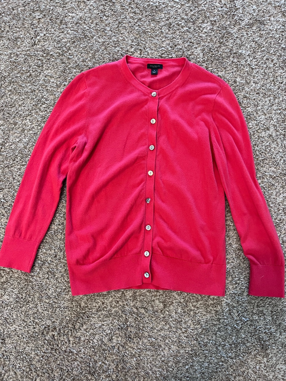 Ann Taylor Pink Button-Front Cardigan